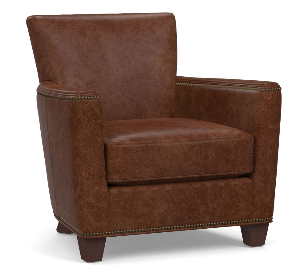 Irving Square Arm Leather Armchair thumbnail 3