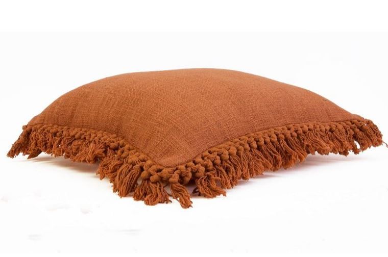 Simone Cotton Fringe Trim Pillow With Insert 20"x20" thumbnail 3