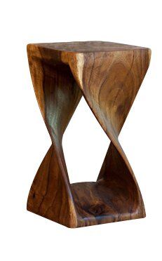 Walnut Croker 23'' Tall Solid Wood Abstract End Table thumbnail 2