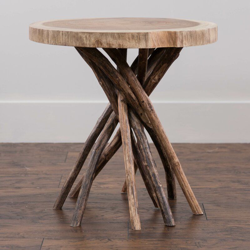 Selah 22'' Tall Solid Wood Tree Stump End Table thumbnail 2