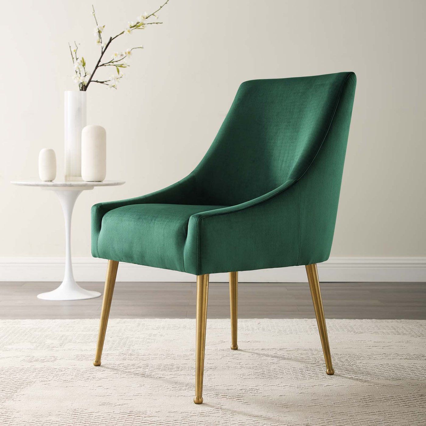 Discern Upholstered Performance Velvet Dining Chair thumbnail 6