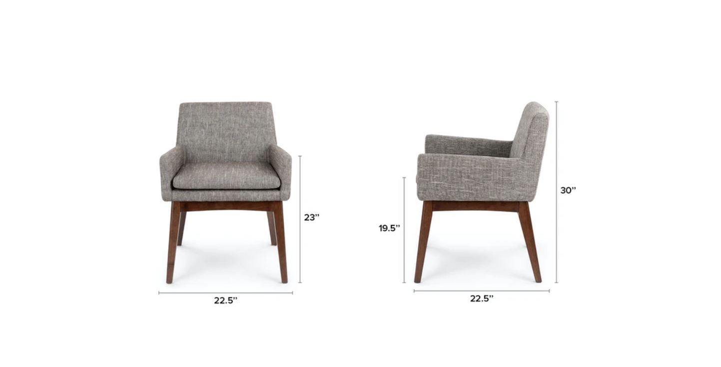 Chanel Volcanic Gray Dining Armchair Set Of 2 thumbnail 6
