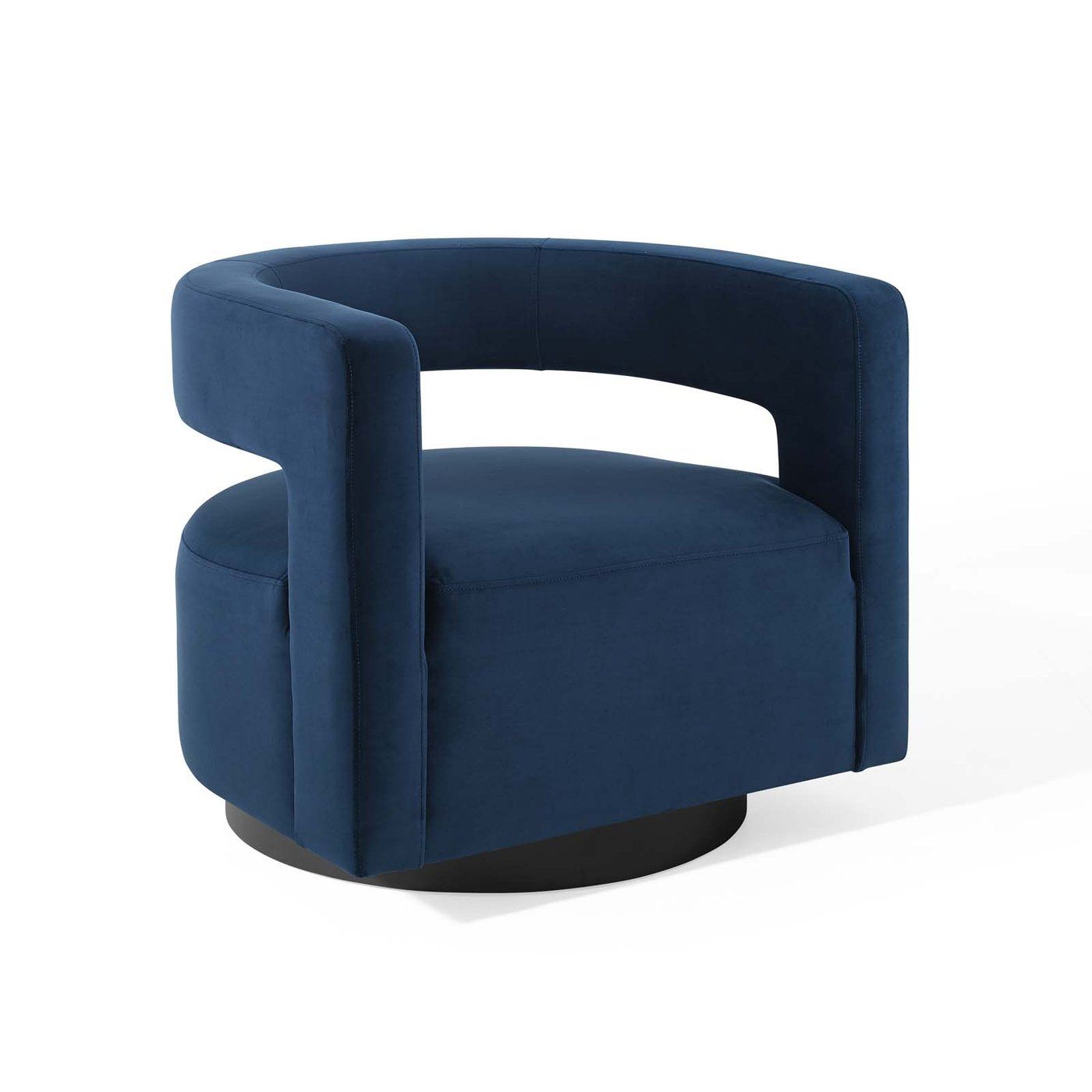 Wistero Velvet Swivel Chair - Blue thumbnail 3