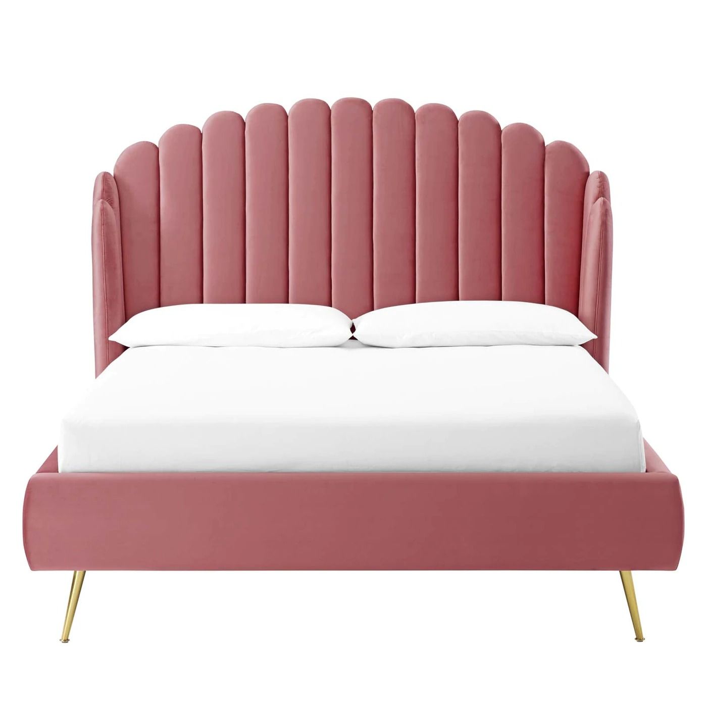Larra Velvet Wingback Bed - Queen thumbnail 3