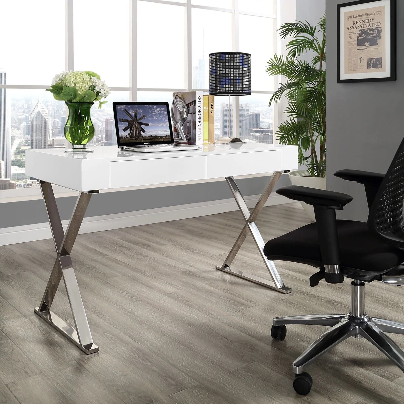Lexor Office Desk - White thumbnail 3