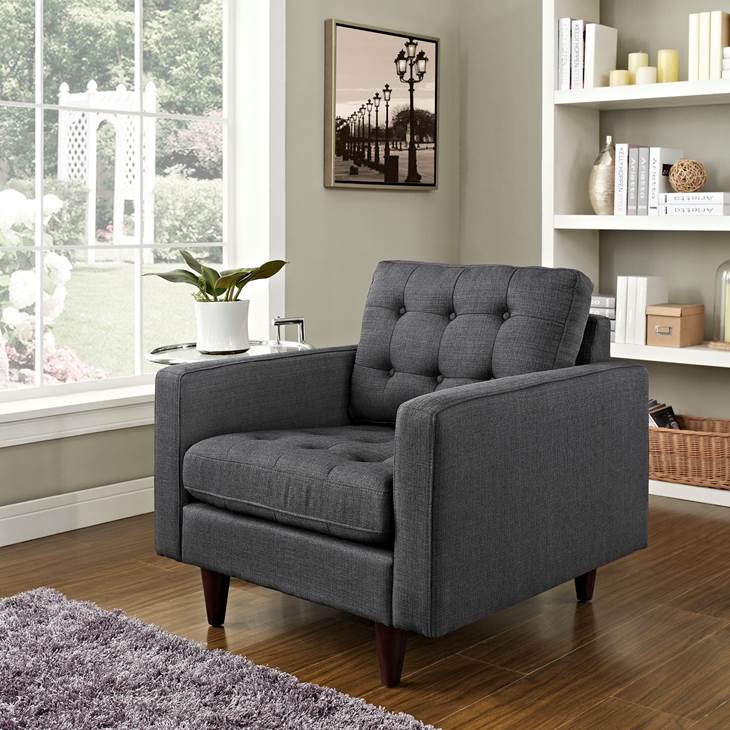 Semper Upholstered Armchair - Grey thumbnail 4