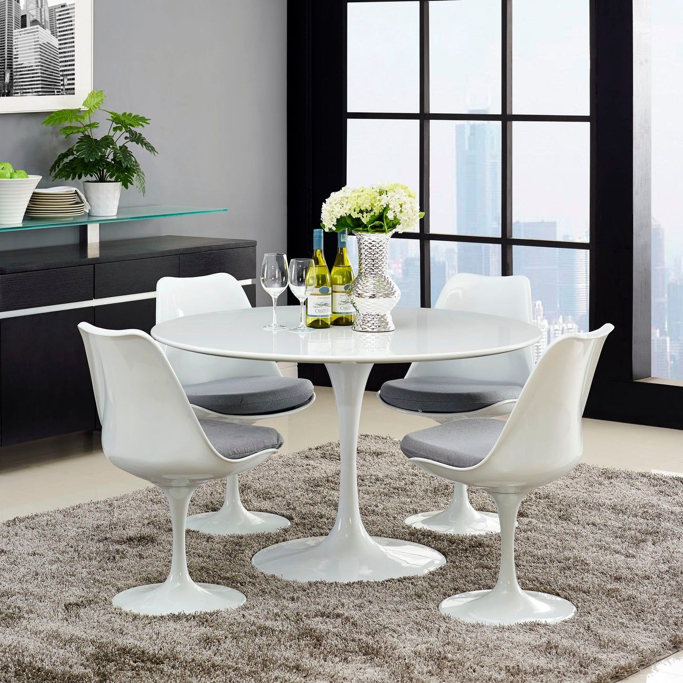 Lippa Round Wood Top Dining Table thumbnail 2
