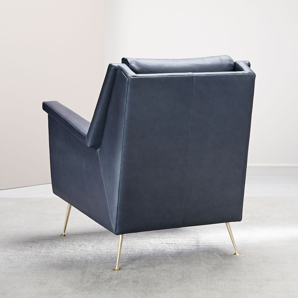 Carlo Leather Mid Century Chair thumbnail 3