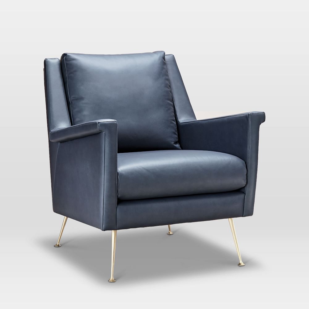 Carlo Leather Mid Century Chair thumbnail 4