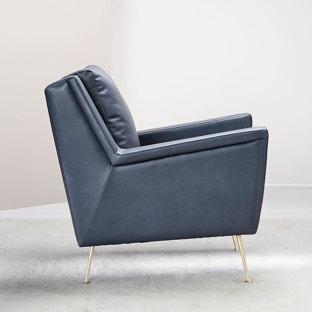 Carlo Leather Mid Century Chair thumbnail 5