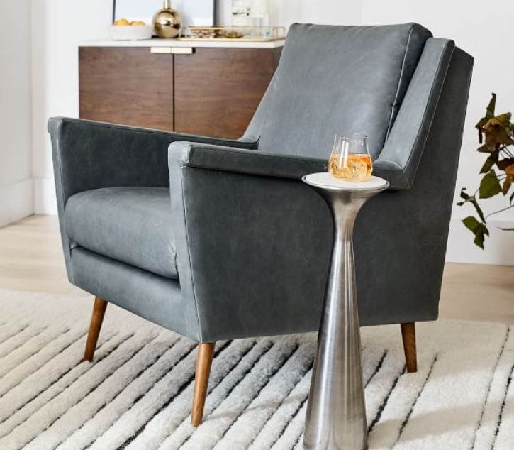Carlo Leather Mid Century Chair thumbnail 6