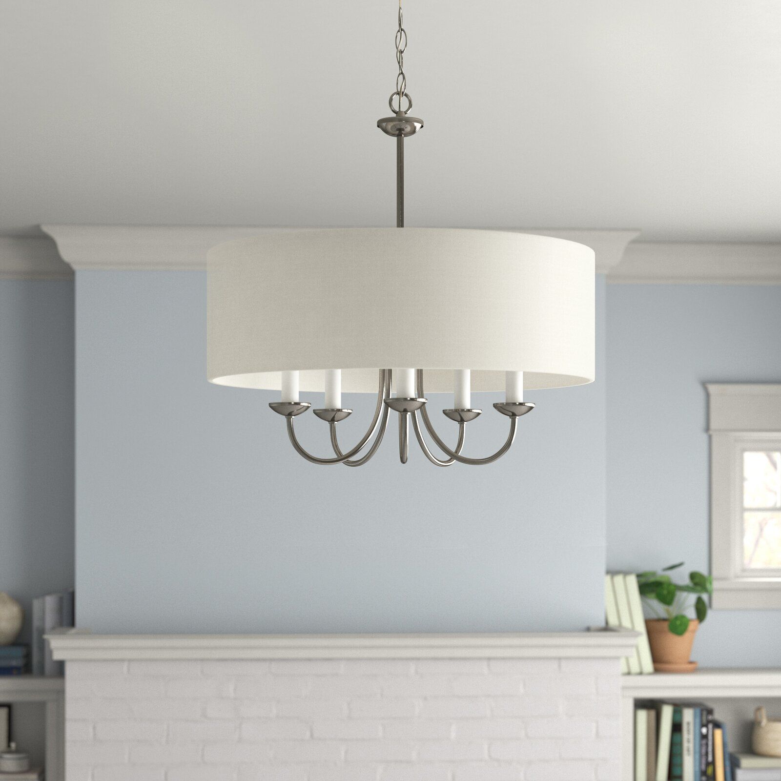 Burton 5 Light Shaded Drum Chandelier thumbnail 2