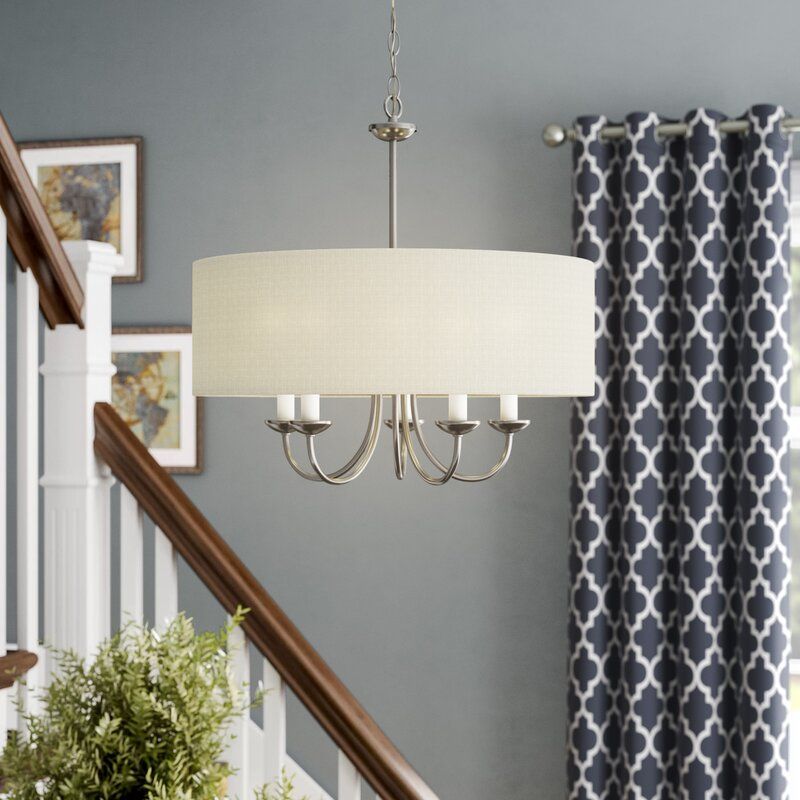 Burton 5 Light Shaded Drum Chandelier thumbnail 3