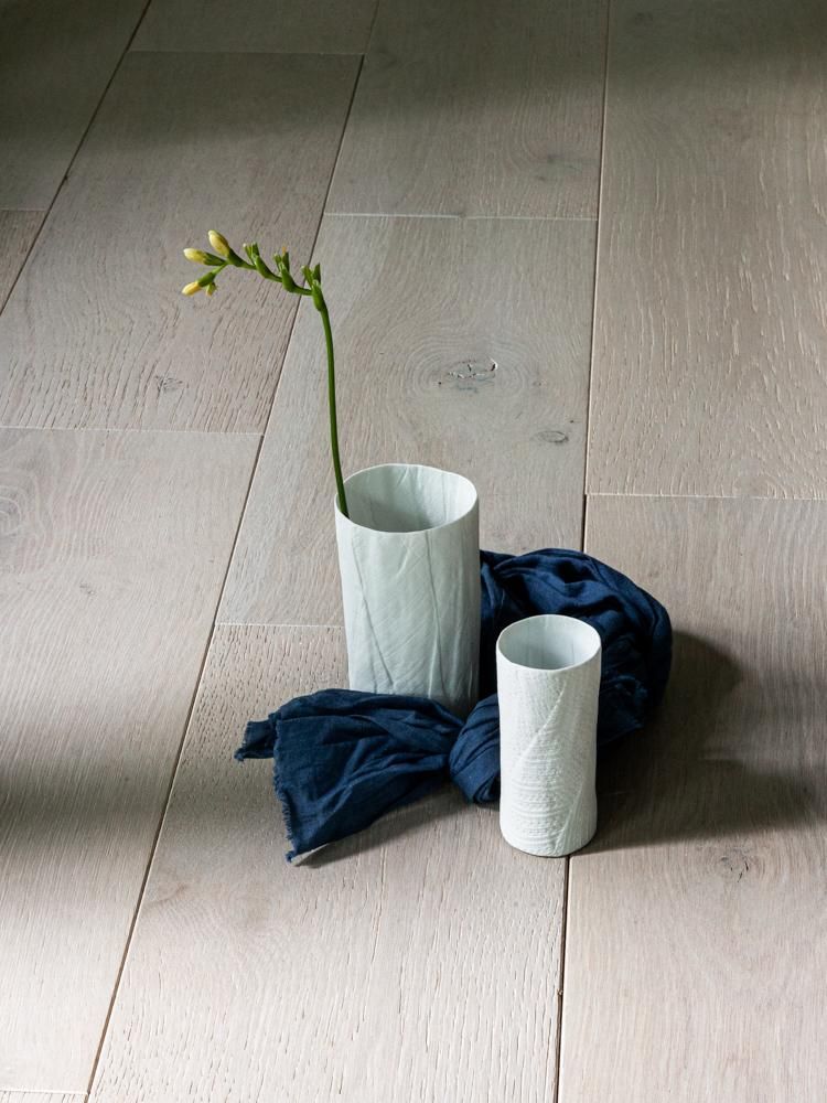Linen Textured Porcelain Vase Linen thumbnail 2