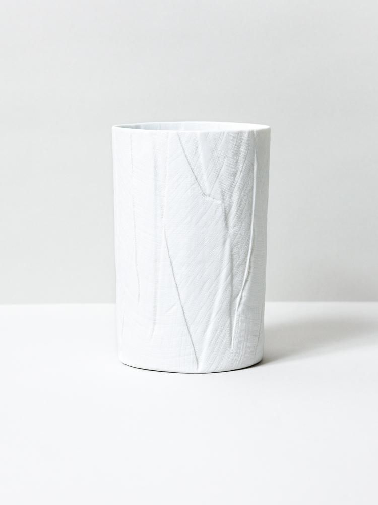 Linen Textured Porcelain Vase Linen thumbnail 3