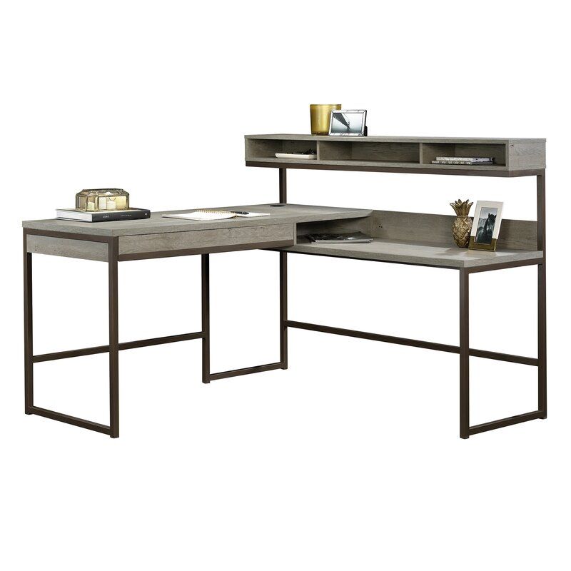 Tylor L Shaped Writing Desk with Hutch thumbnail 2
