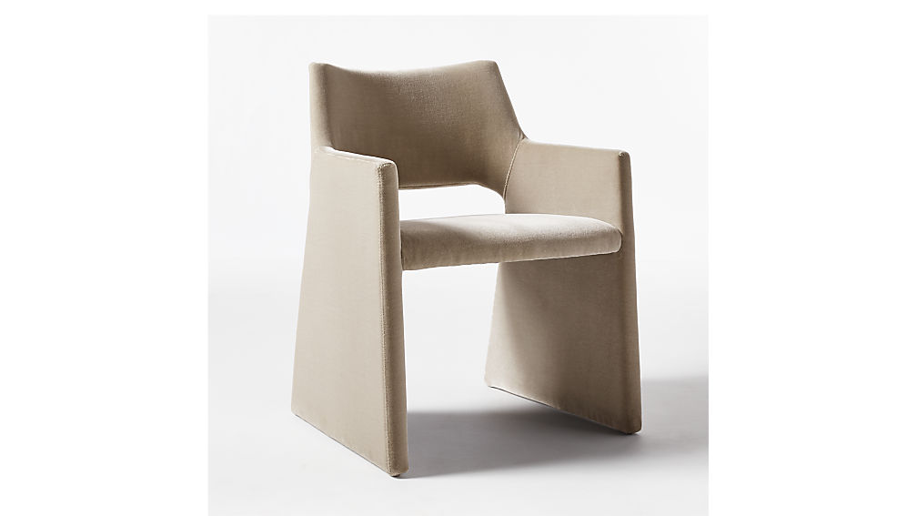 FOLEY FAUX MOHAIR GREY DINING CHAIR thumbnail 2