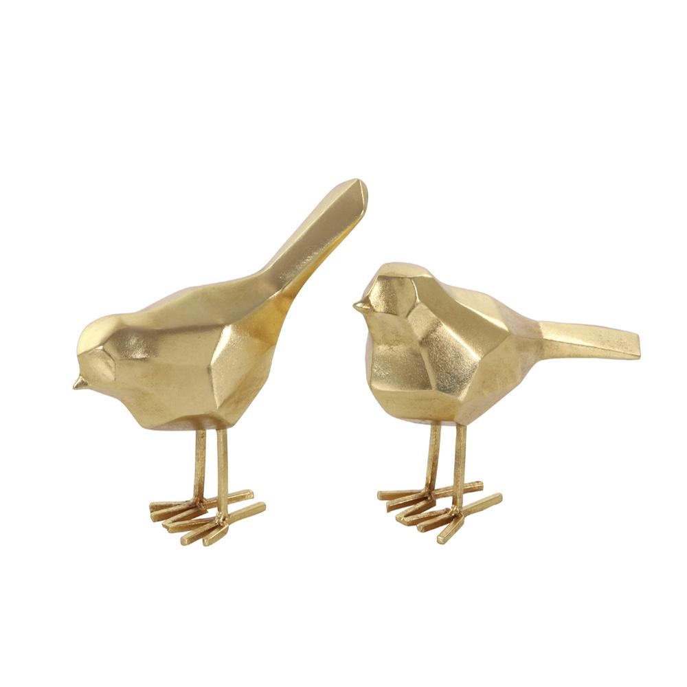Geometric Bird Decorative Sculptures in Gold_2 thumbnail 2