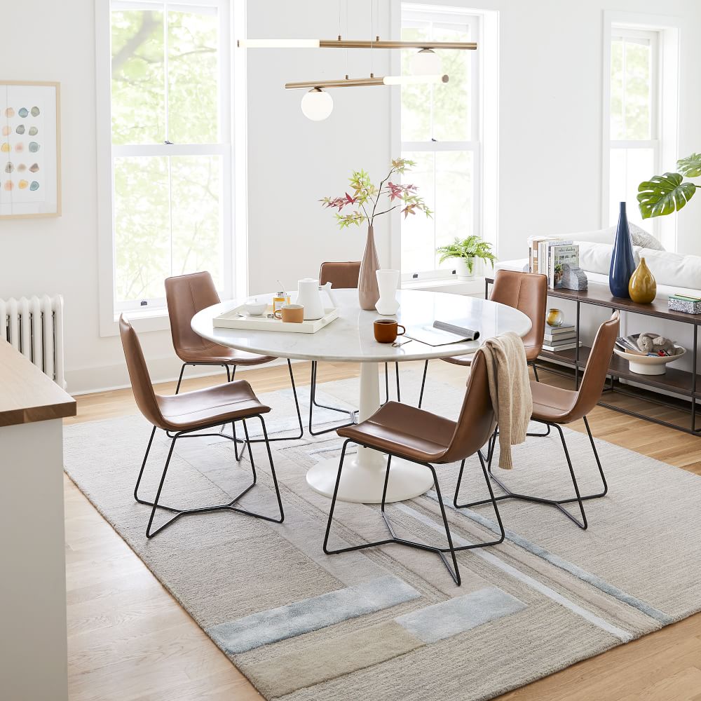 Slope Leather Dining Chair - Saddle Leather - Nut - Charcoal Leg thumbnail 5