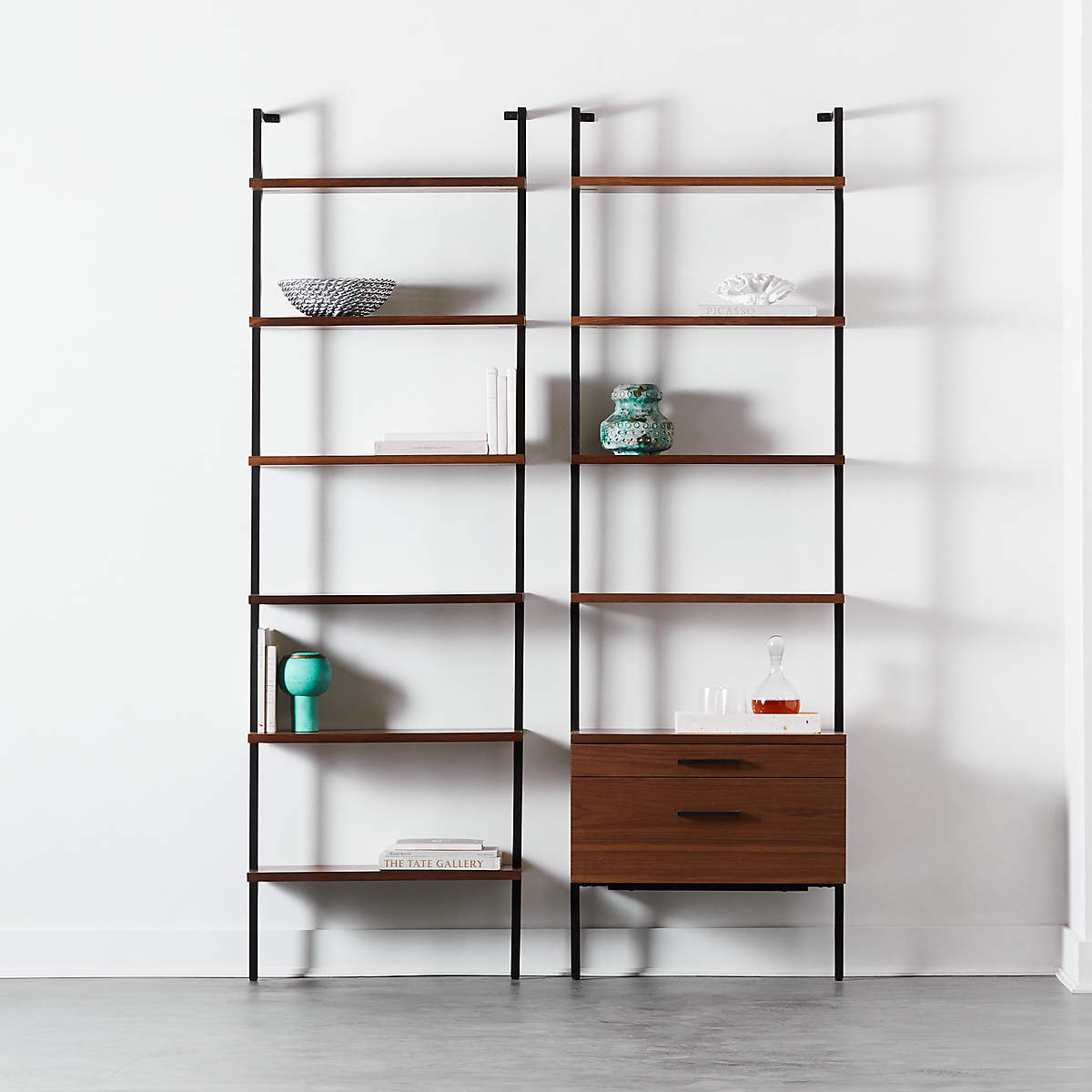 HELIX WALNUT BOOKCASE WITH 2 DRAWERS thumbnail 6
