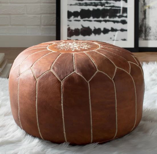 Elfar Leather Pouf thumbnail 2