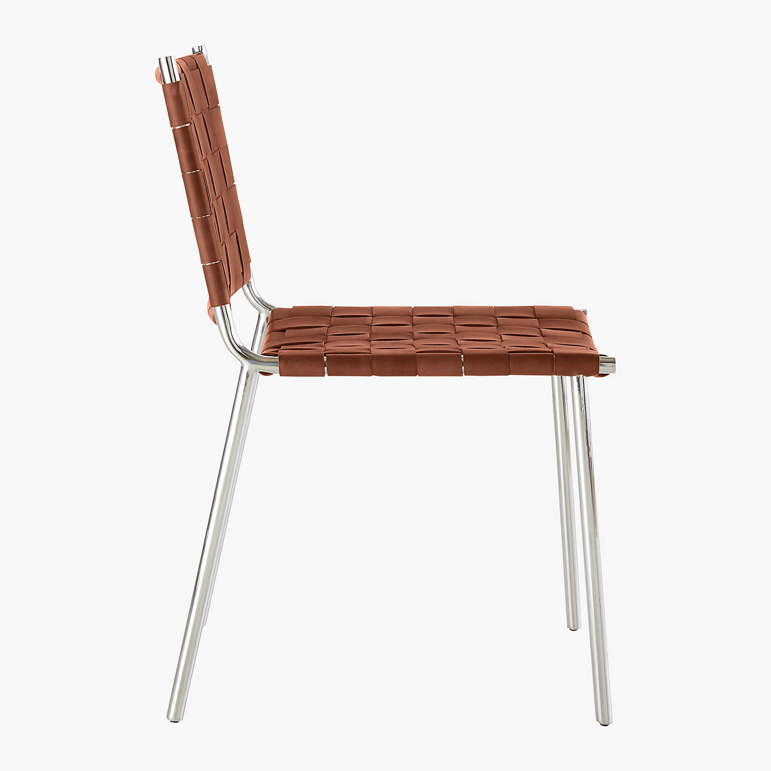 WOVEN BROWN LEATHER CHAIR thumbnail 2