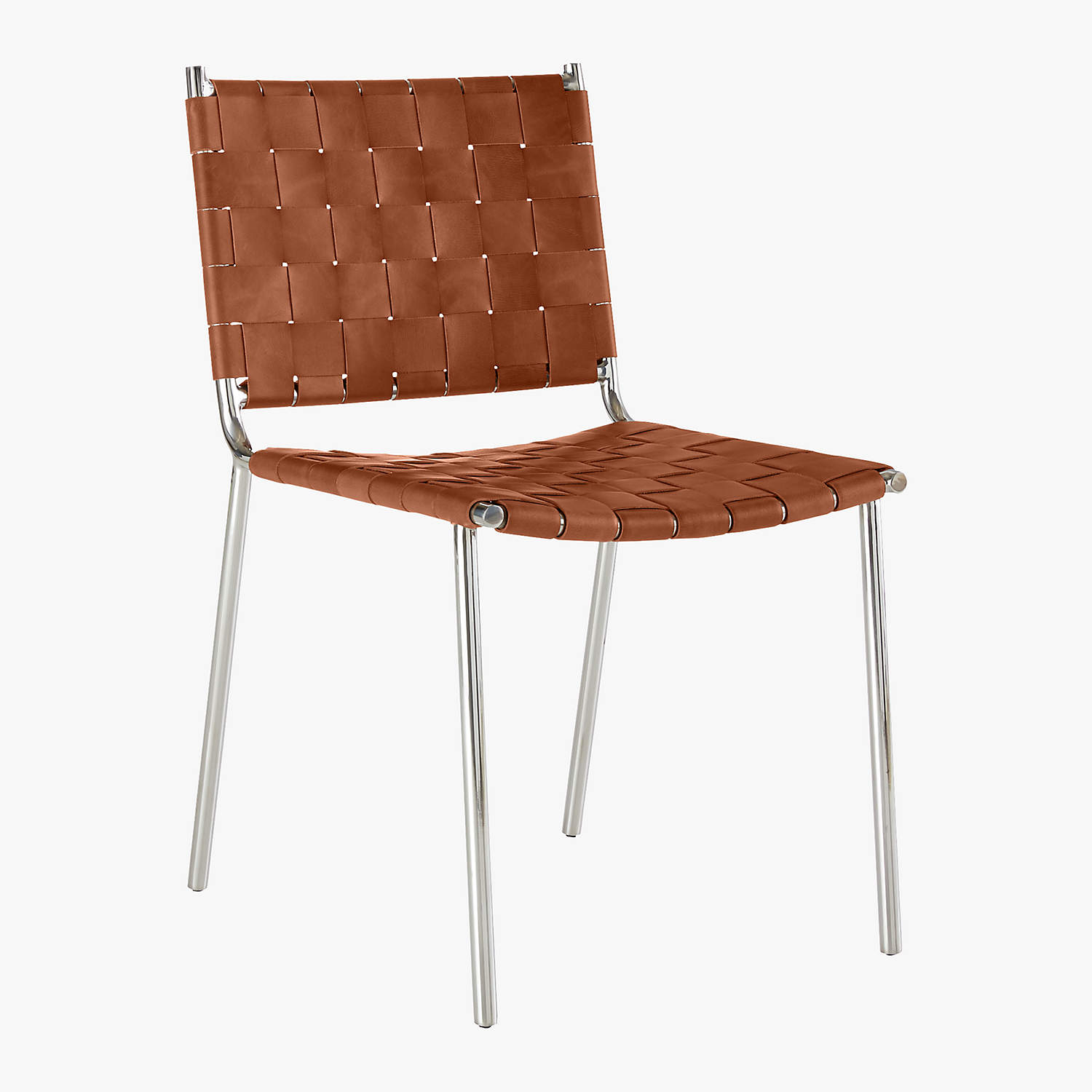WOVEN BROWN LEATHER CHAIR thumbnail 3