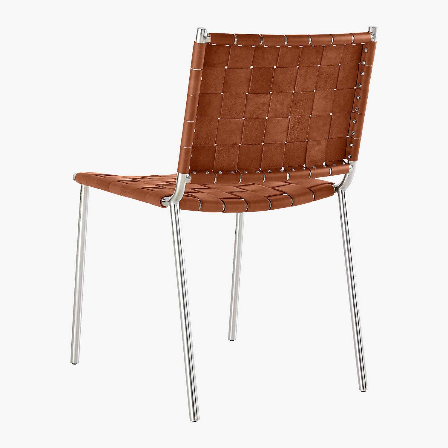 WOVEN BROWN LEATHER CHAIR thumbnail 4