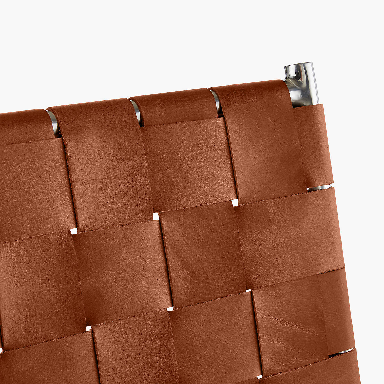WOVEN BROWN LEATHER CHAIR thumbnail 5