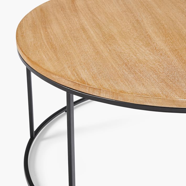 Streamline Round Coffee Table Whitewashed Mango Wood thumbnail 2