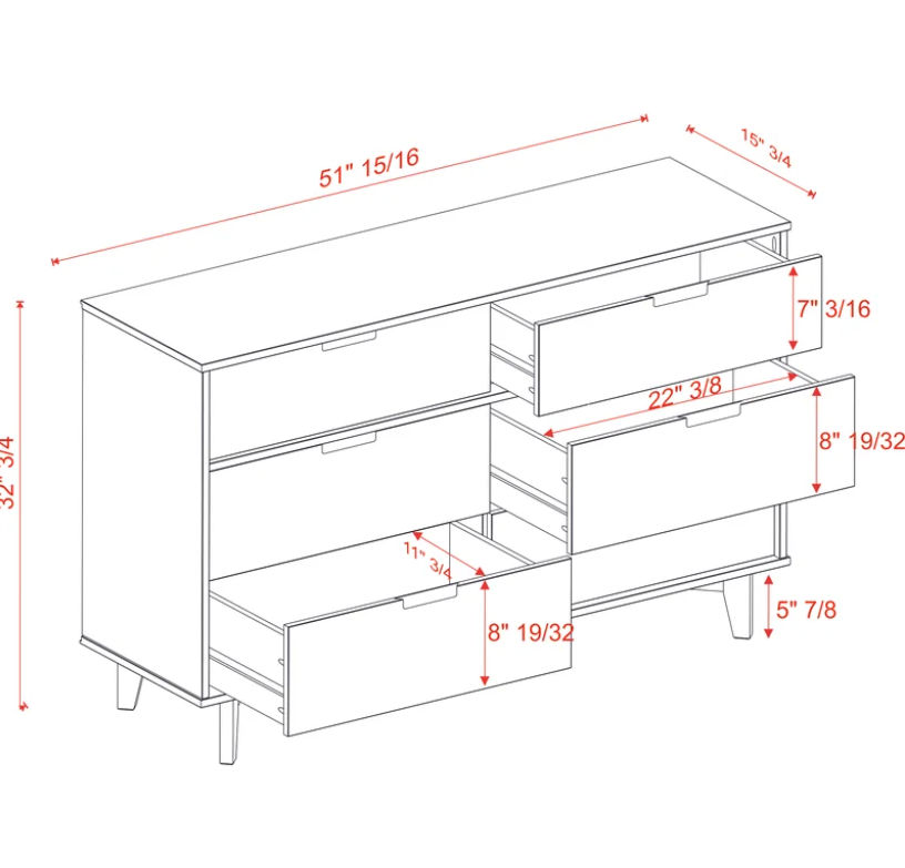 Helmick 6 Drawer 52'' W Double Dresser thumbnail 6