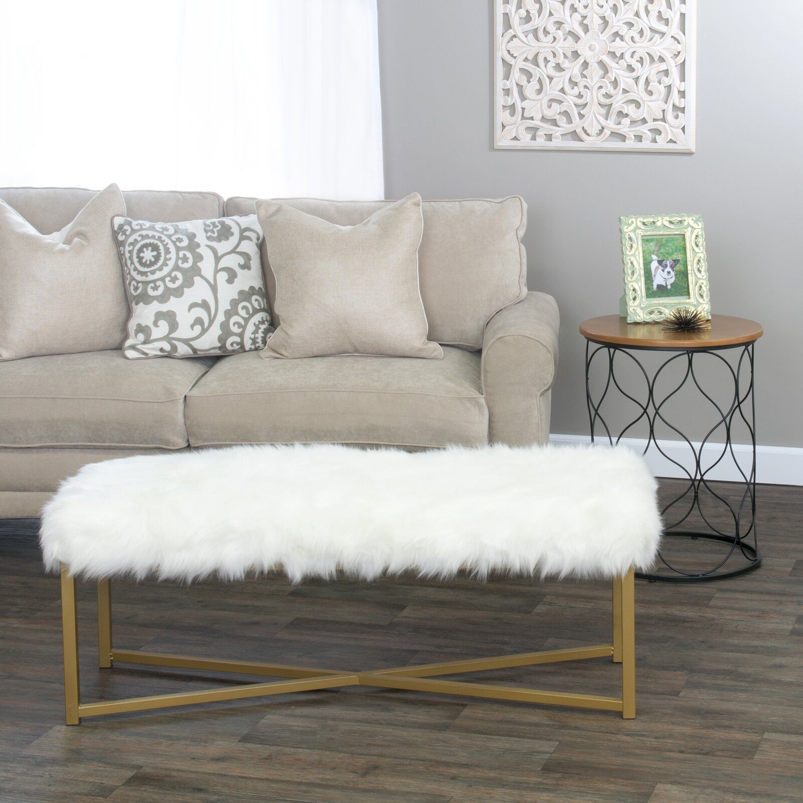 Farley Fabric Upholstered Bench thumbnail 3