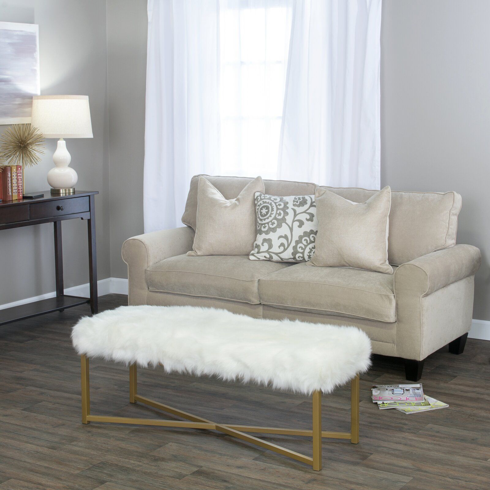 Farley Fabric Upholstered Bench thumbnail 7