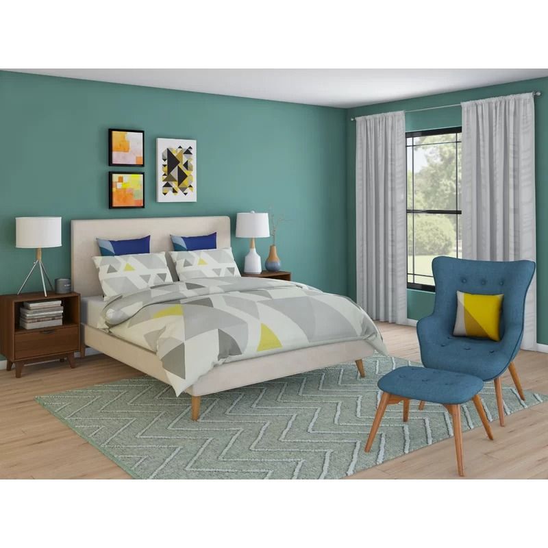 Parocela Tufted Upholstered Low Profile Platform Bed-King thumbnail 2