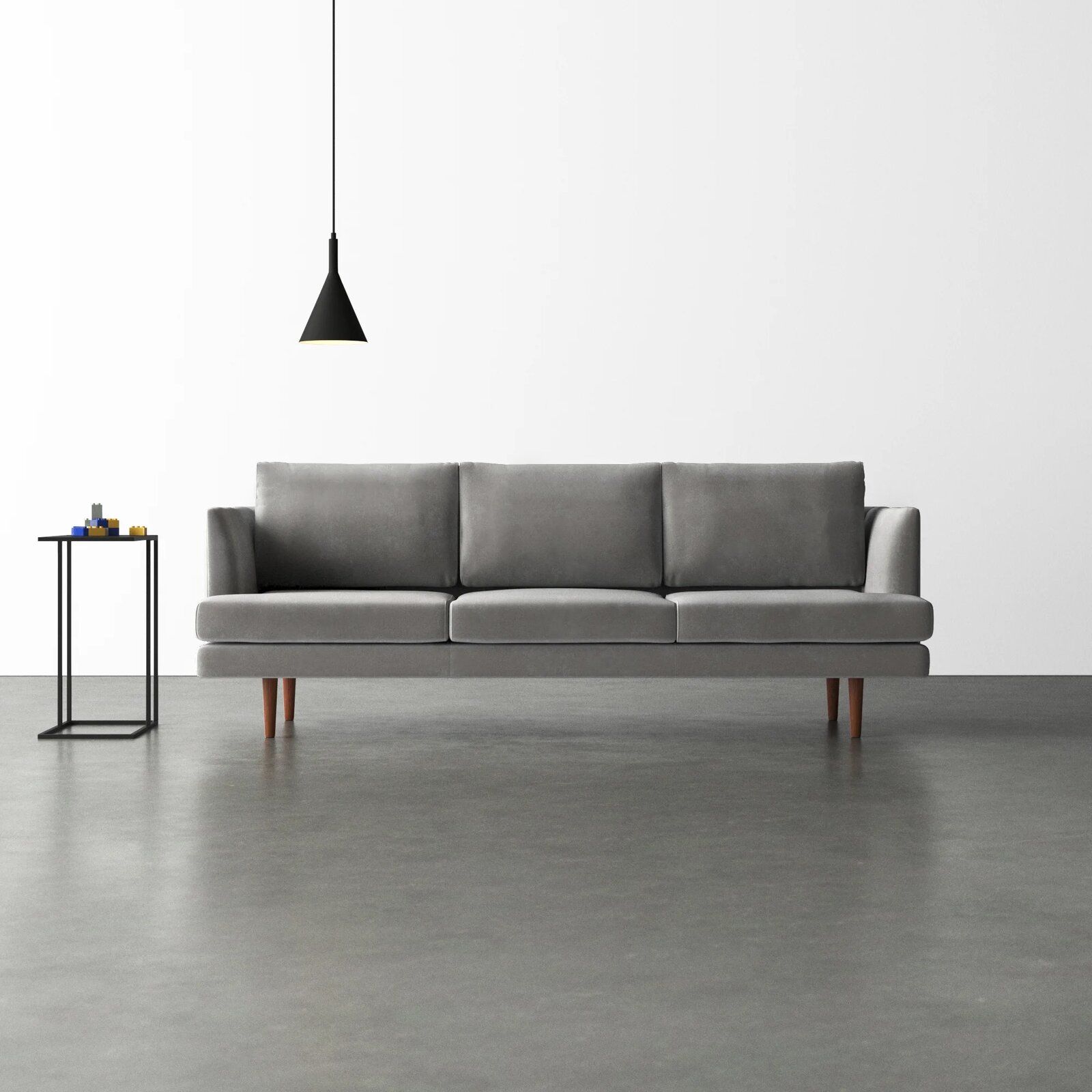 Norah Velvet 84 Recessed Arms Sofa thumbnail 2