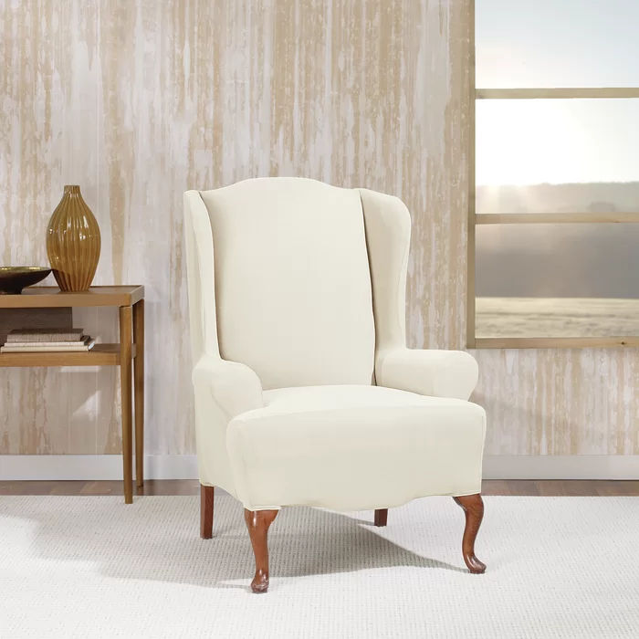 Stretch Morgan Cushion Wingback Slipcover thumbnail 2