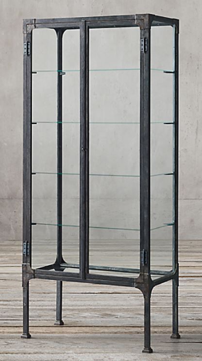 CIRCA 1900S STEEL and GLASS SURGEONS CABINET thumbnail 2