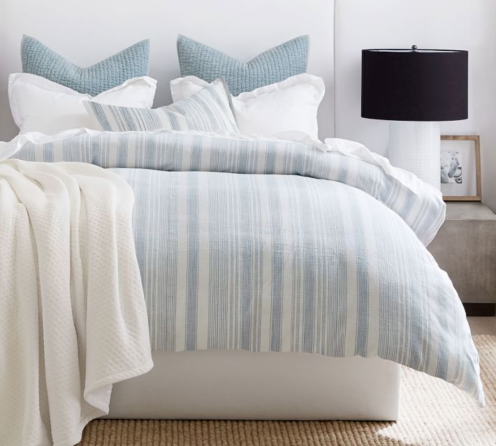 Blue Hawthorn Striped Duvet Cover - Full/Queen thumbnail 2