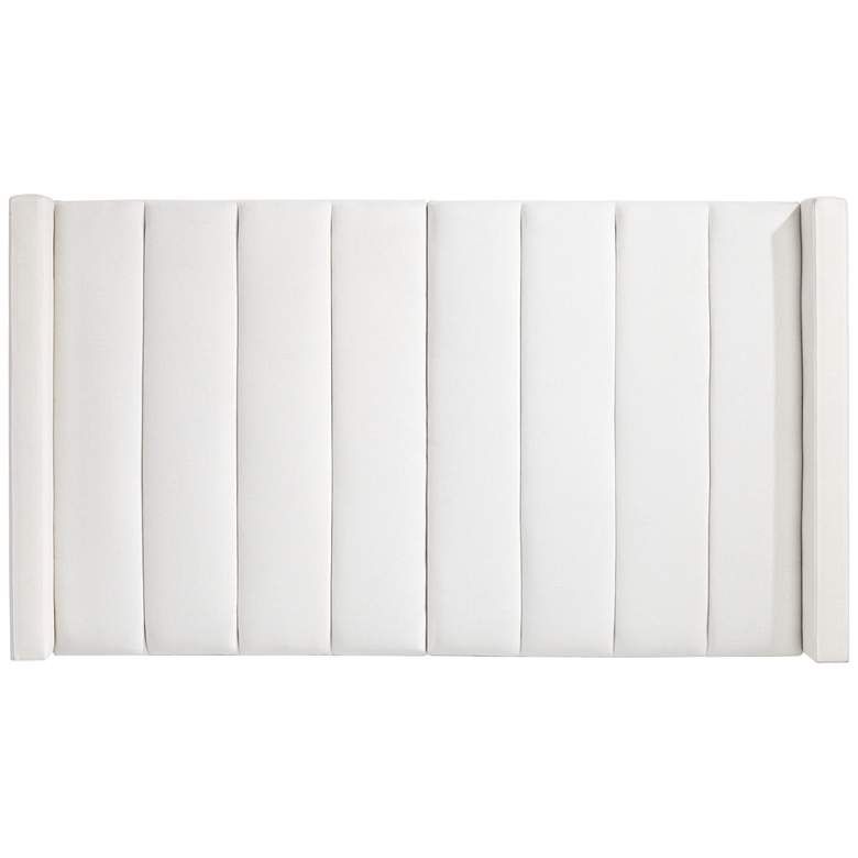  Trent Channel Tufted White Fabric anging Headboard -Queen thumbnail 4