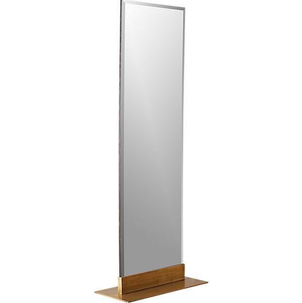 PALISADE BRASS FRAMELESS FLOOR MIRROR thumbnail 2