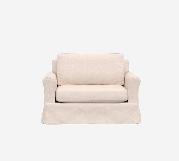 Cameron Roll Slipcovered Twin Sleeper Sofa with Memory Foam Mattress thumbnail 2