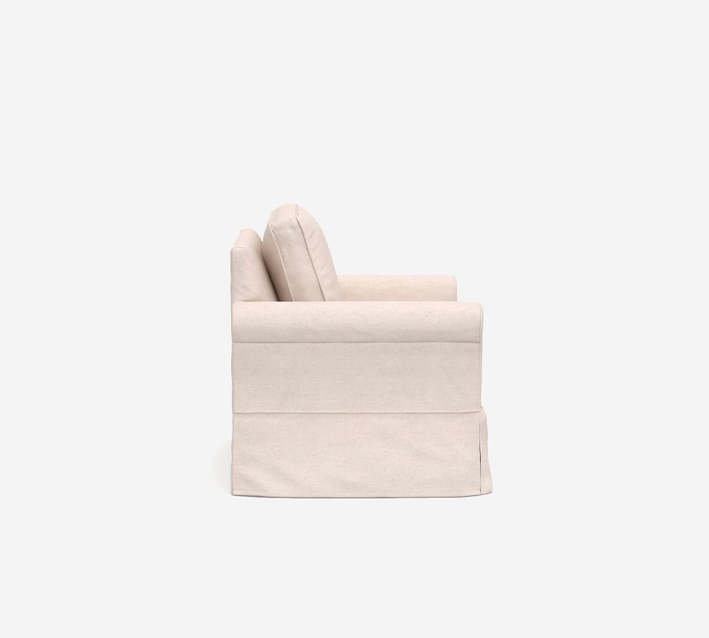 Cameron Roll Slipcovered Twin Sleeper Sofa with Memory Foam Mattress thumbnail 3