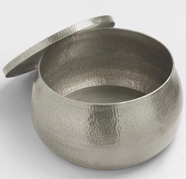 Round Silver Hammered Metal Cala Coffee Table thumbnail 2