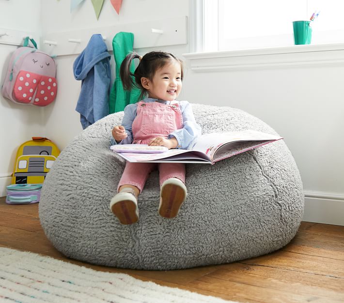 Anywhere Beanbag™, Grey Cozy Sherpa thumbnail 2