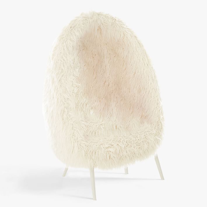Ivory Furlicious Faux-Fur Cave Chair thumbnail 2