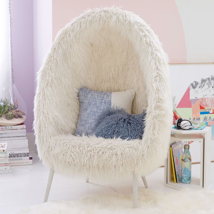 Ivory Furlicious Faux-Fur Cave Chair thumbnail 4