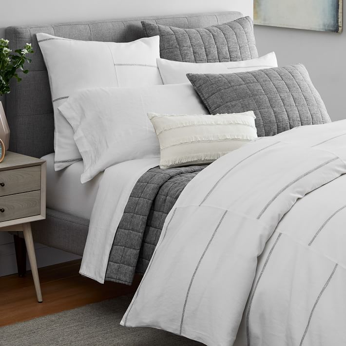 Broken Lines Belgian Flax Linen Cotton Duvet Cover thumbnail 4