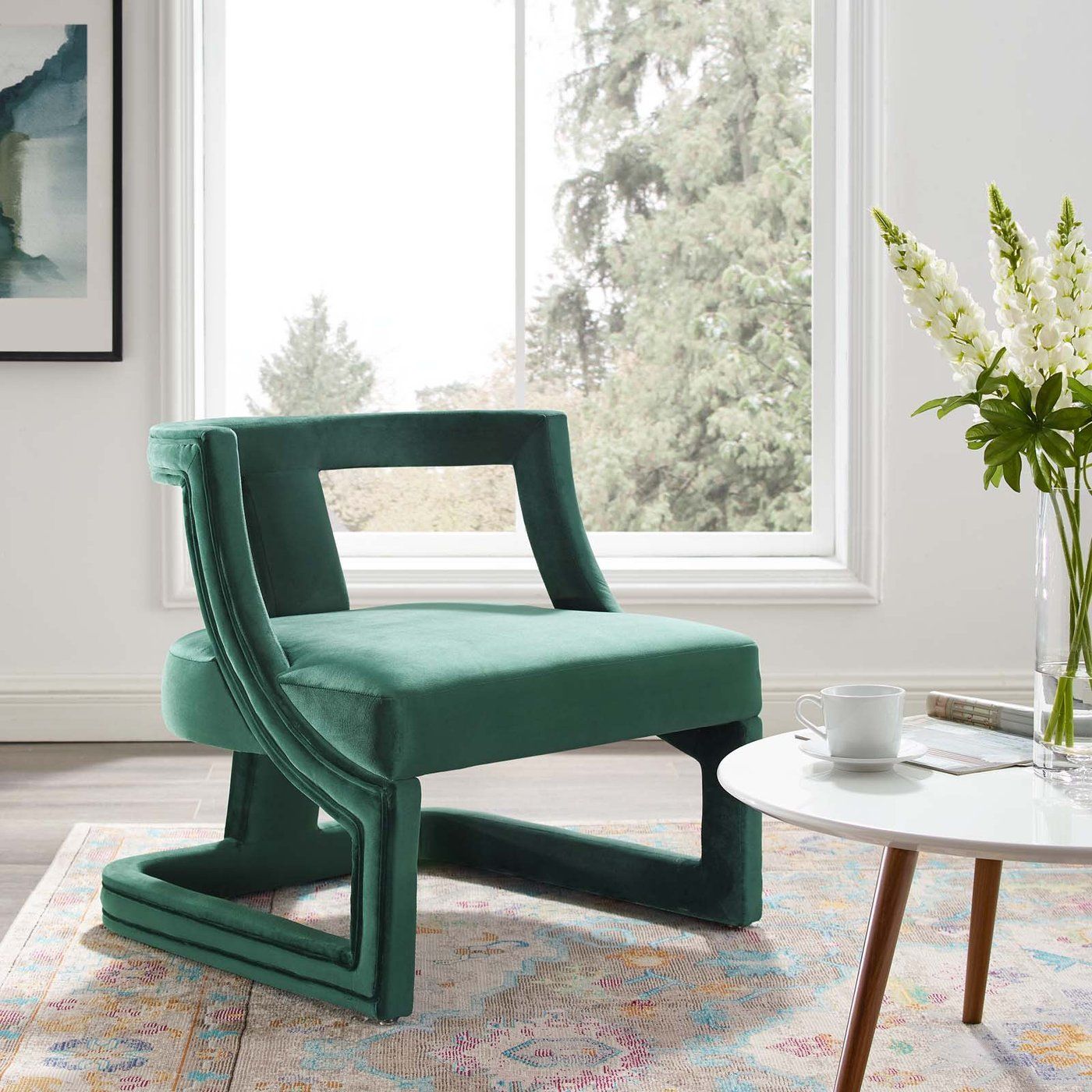 Requisite Accent Lounge Performance Velvet Armchair thumbnail 7