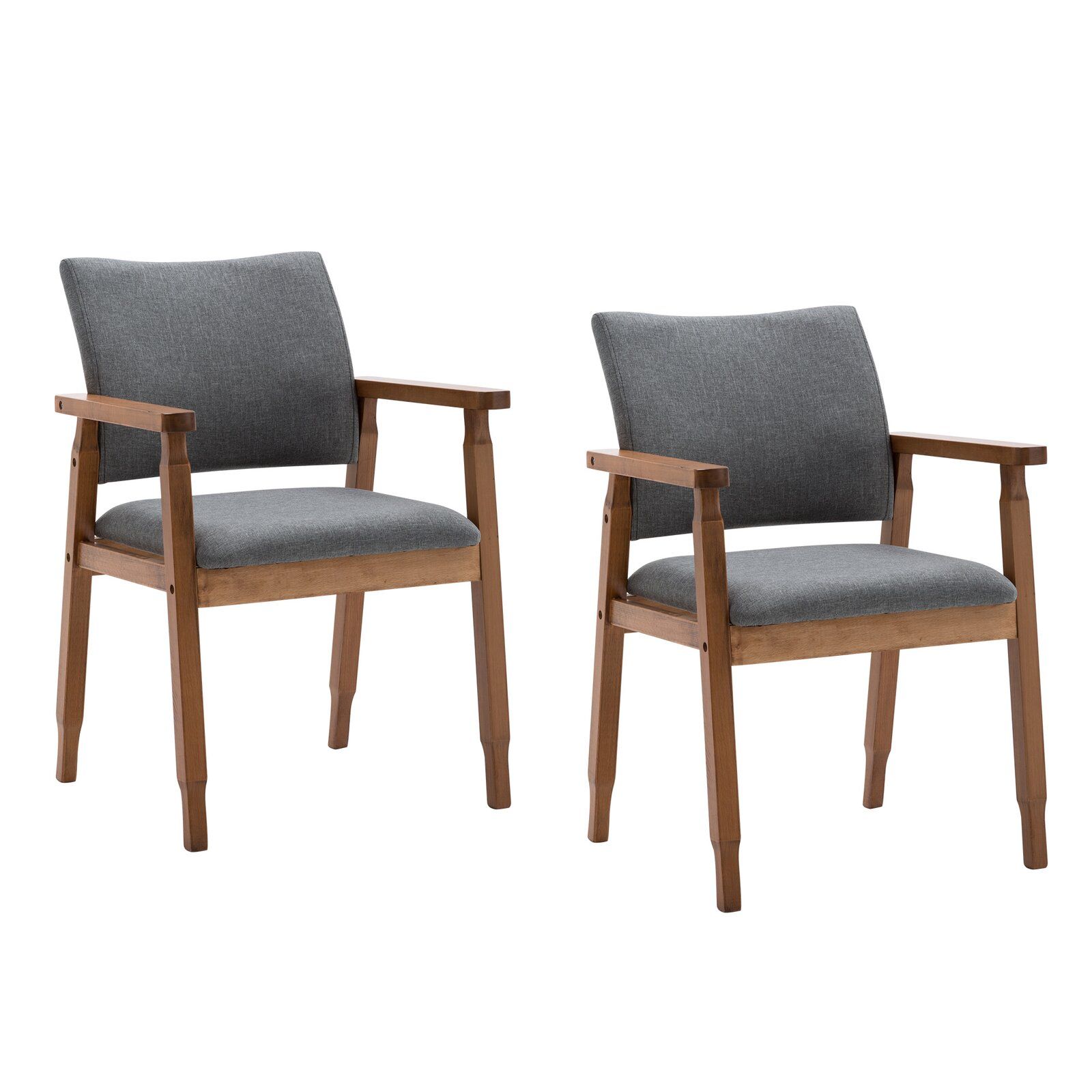 Unruh Upholstered Arm Chair in Gray thumbnail 4