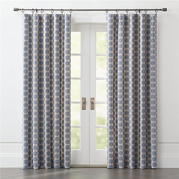 Aubrey Blue Embroidered Curtain Panel thumbnail 2